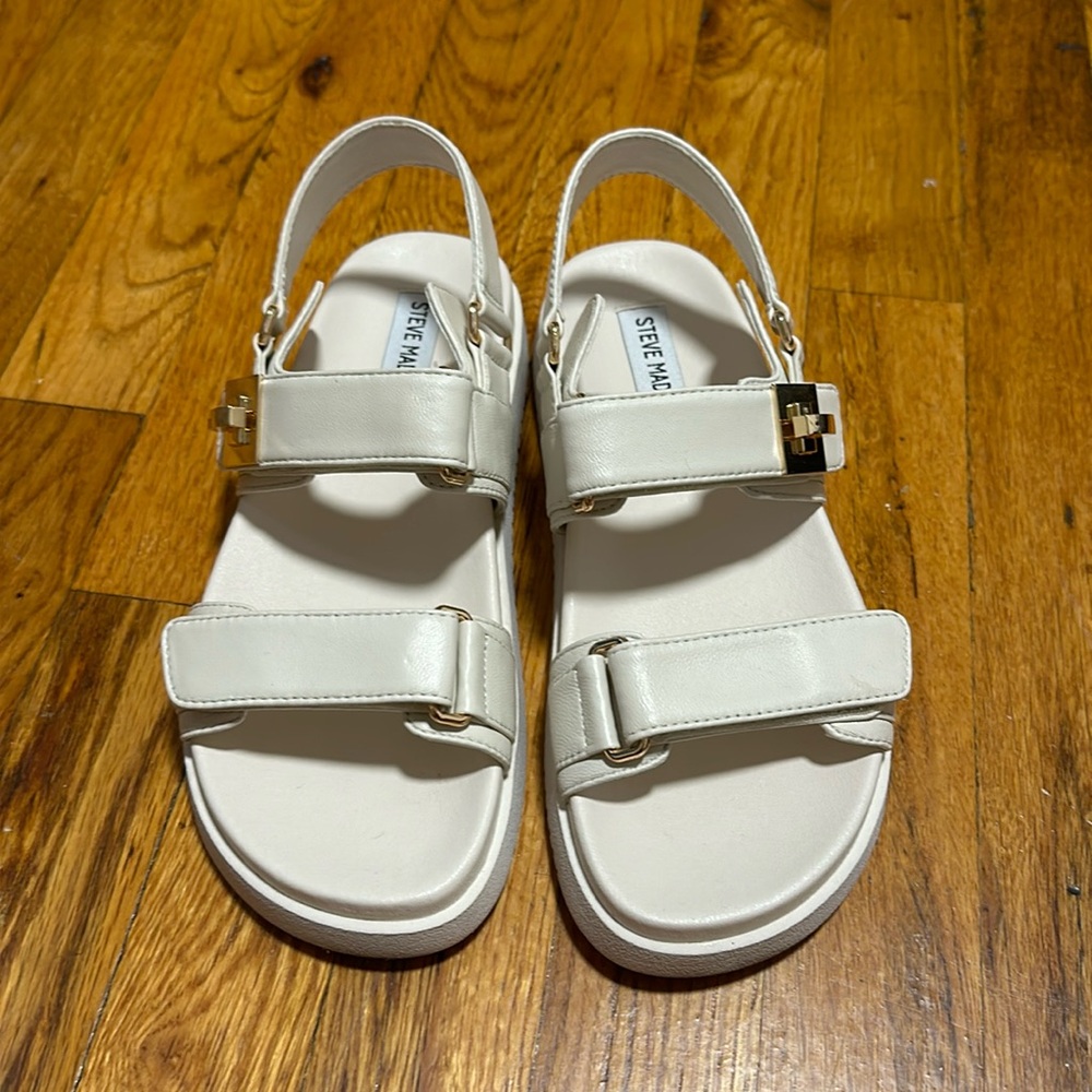 Steve Madden Sandals, Mona, Bone Leather 7.5